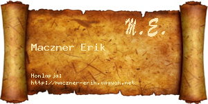Maczner Erik névjegykártya