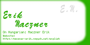 erik maczner business card